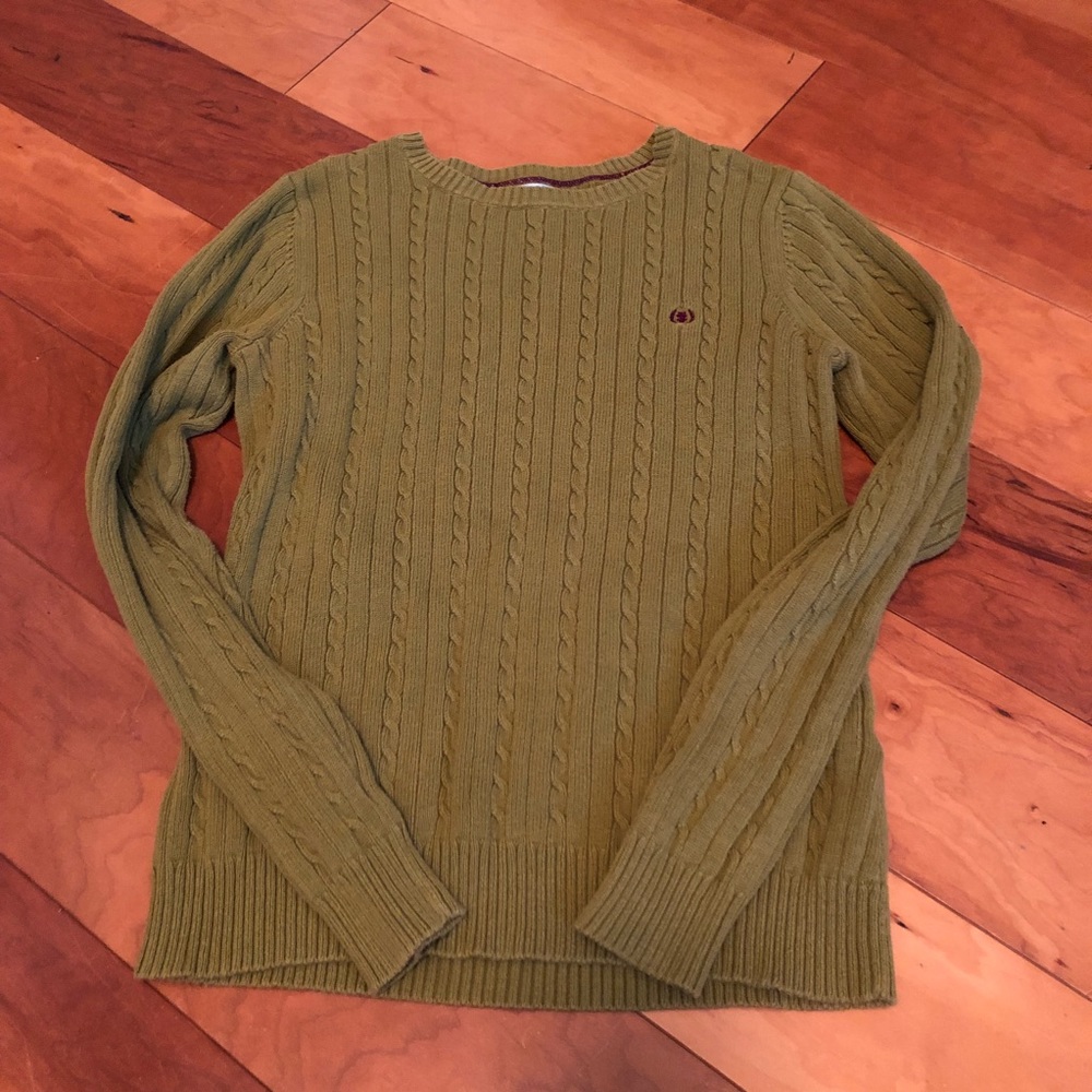 Izod Green Cable Knit Sweater